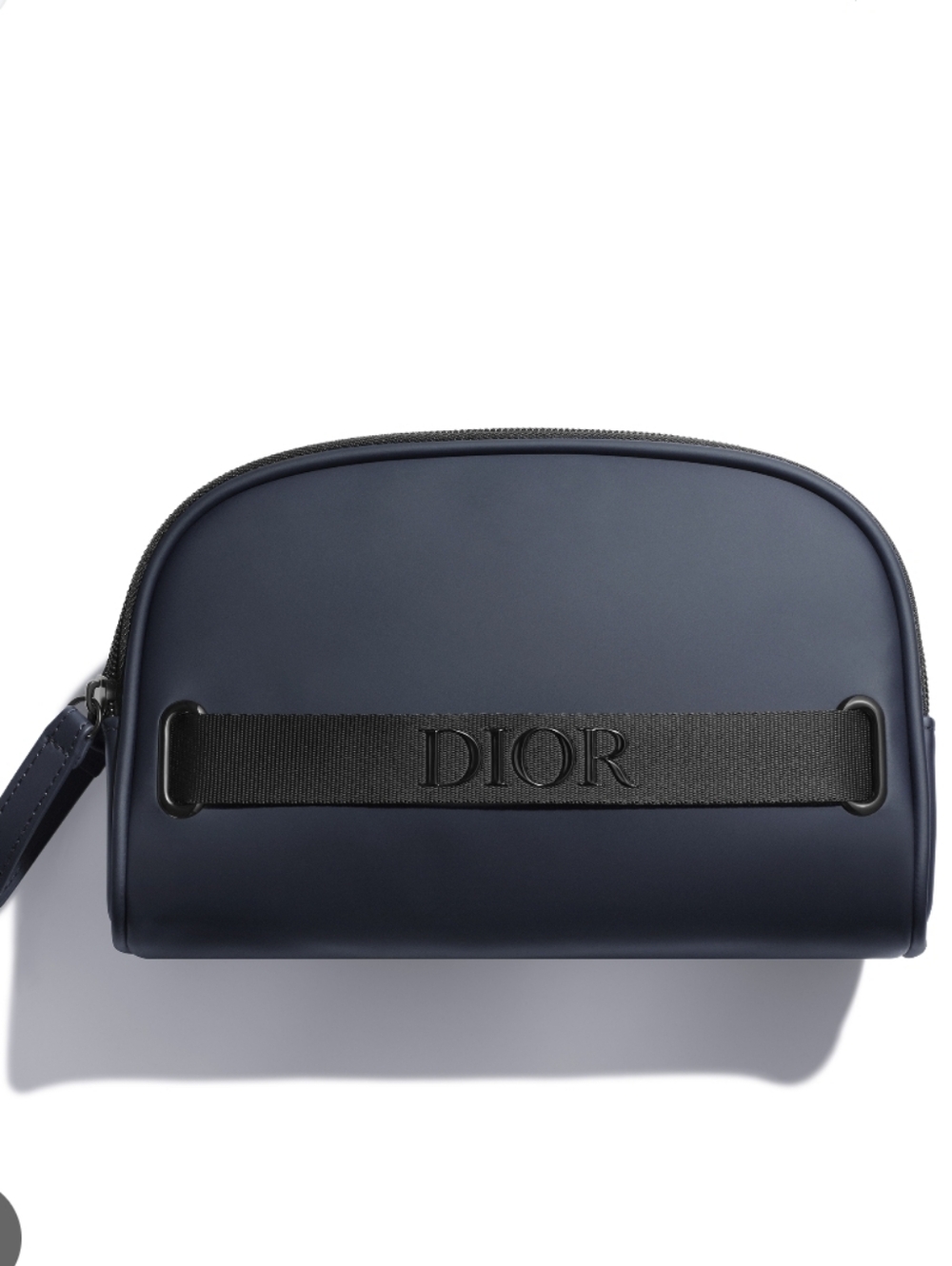 Brand New Dior Navy Pouch with Black Embossed Strap DIOR logo Limited Edition